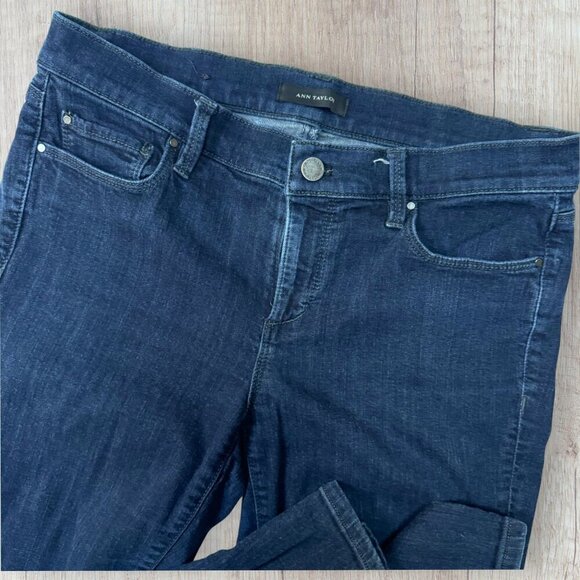 ANN TAYLOR The Super Skinny Modern Fit Stretch Denim Dark Wash Jeans 8 - Picture 2 of 4